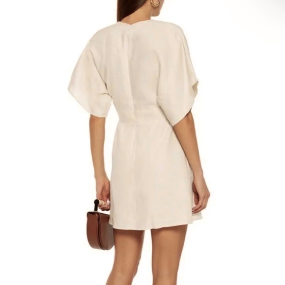 NEW REFORMATION BEIGE LINEN MINI DRESS - Picture 5 of 8